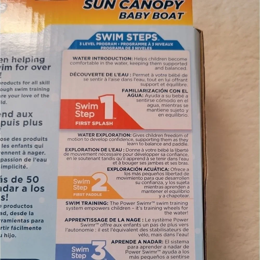 Swimways sun Canopy Baby Boat Step 1 Ages 9-24 Months Swimming Crab or Palm
